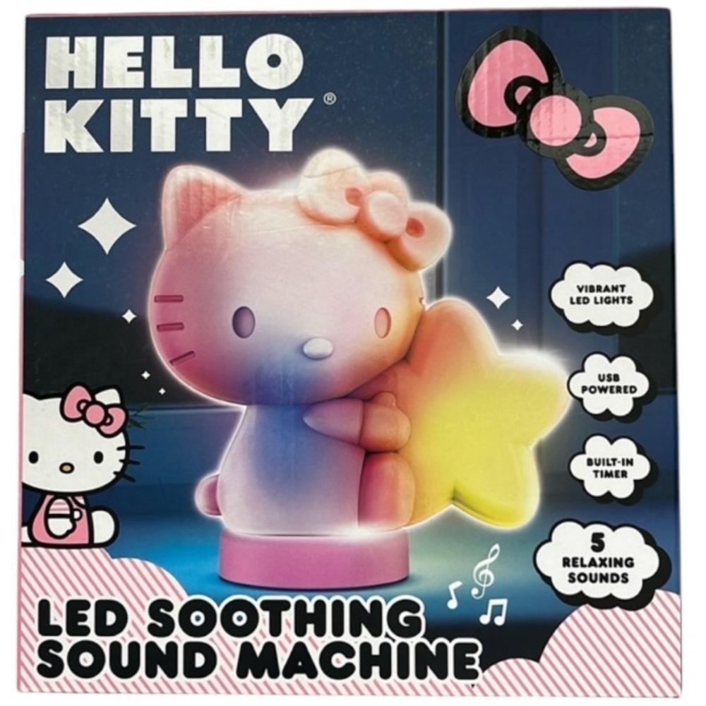 🆕 Hello Kitty-LED Soothing Sound Machine 5 Relaxing Sounds Timer